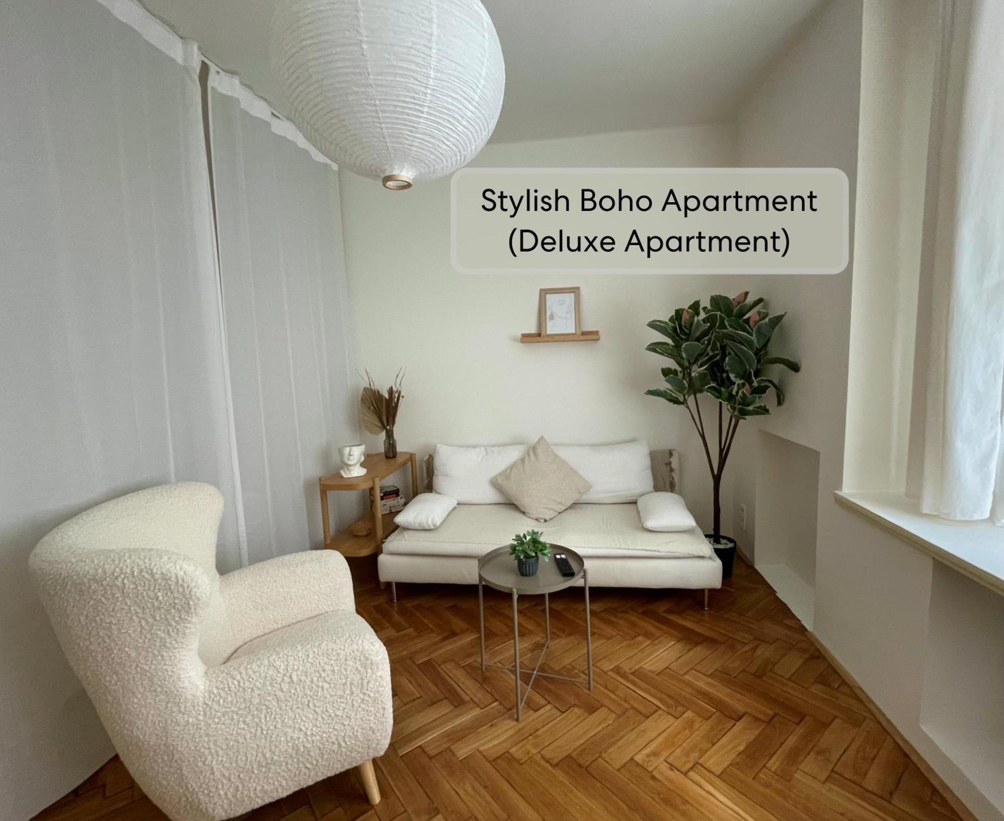 Urban Retreat I Modern Boho Apartments In Lovely Letna District - 10 Minutes From Old Town Prague Luaran gambar